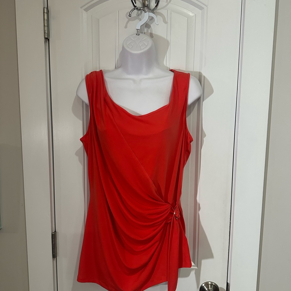 Michael Kors Vibrant Red Scoop Neck Tank, Size L